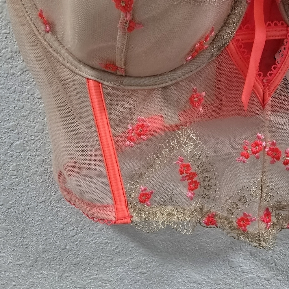 Victoria's Secret Bra Dream Angels Lightly-Lined Hert- Embrifery Size 34DD - Picture 5 of 15
